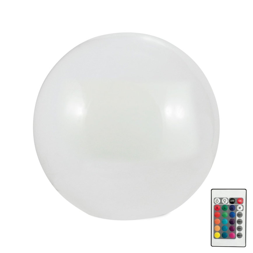 LED RGBW Solcellslampa BALL LED/3,2V 500 mAh diameter 20 cm IP65 + fjärrkontroll