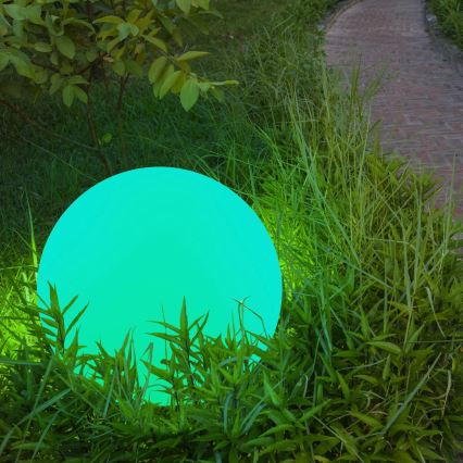 LED RGBW Solcellslampa BALL LED/3,2V 500 mAh diameter 20 cm IP65 + fjärrkontroll