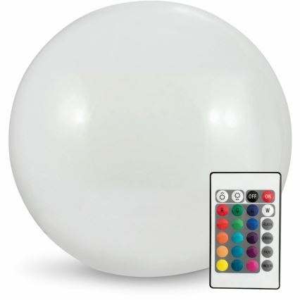 LED RGBW Solcellslampa BALL LED/3,2V 500 mAh diameter 20 cm IP65 + fjärrkontroll