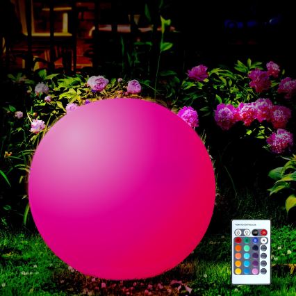 LED RGBW Solcellslampa BALL LED/3,7V 1500 mAh Ø 40 cm IP65 + fjärrkontroll