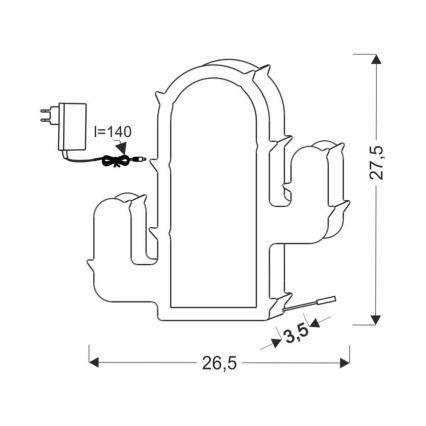 LED skrivbordslampa för barn CACTUS LED/10W/230V grön