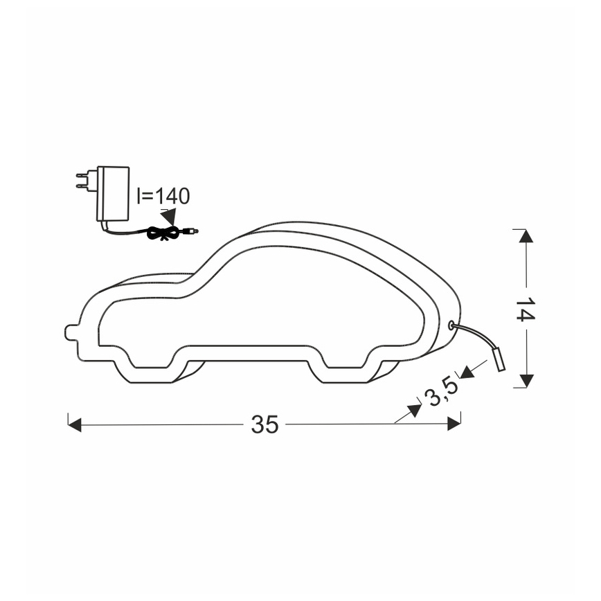 LED skrivbordslampa för barn CAR LED/11W/230V rosa