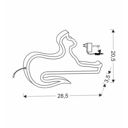 LED skrivbordslampa för barn CAT LED/13W/230V svart