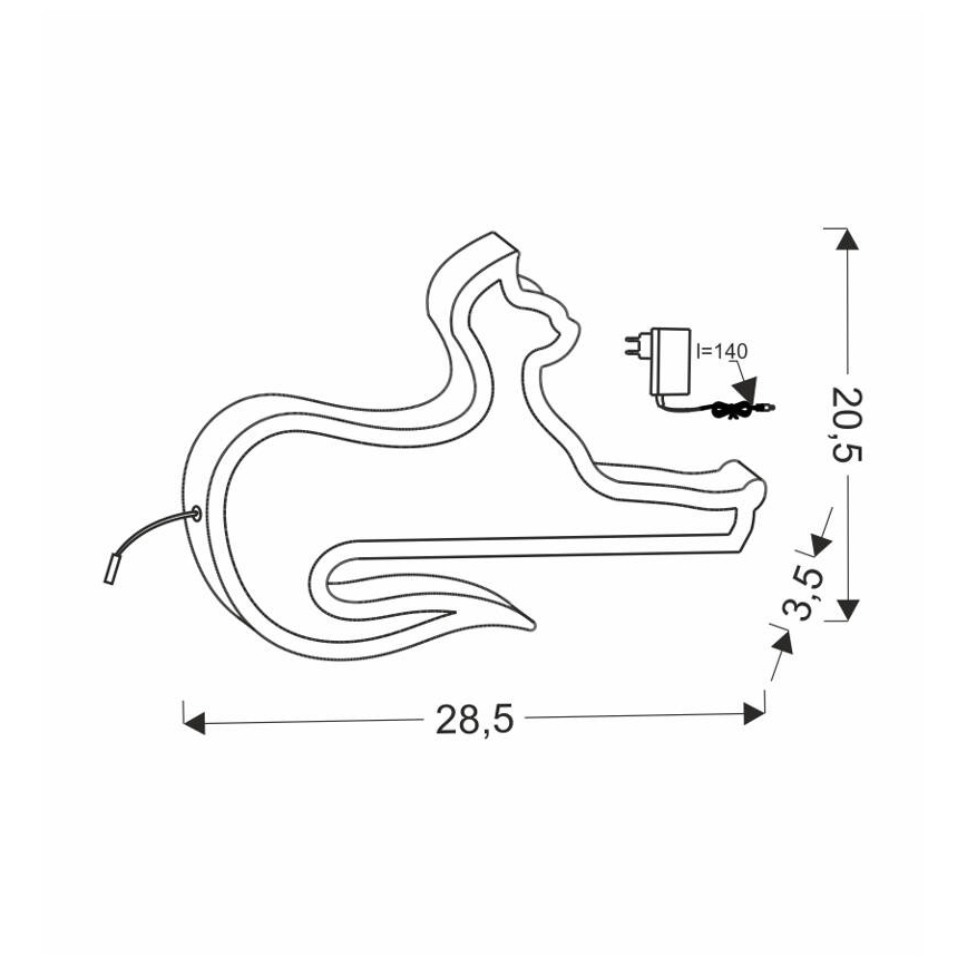 LED skrivbordslampa för barn CAT LED/13W/230V svart