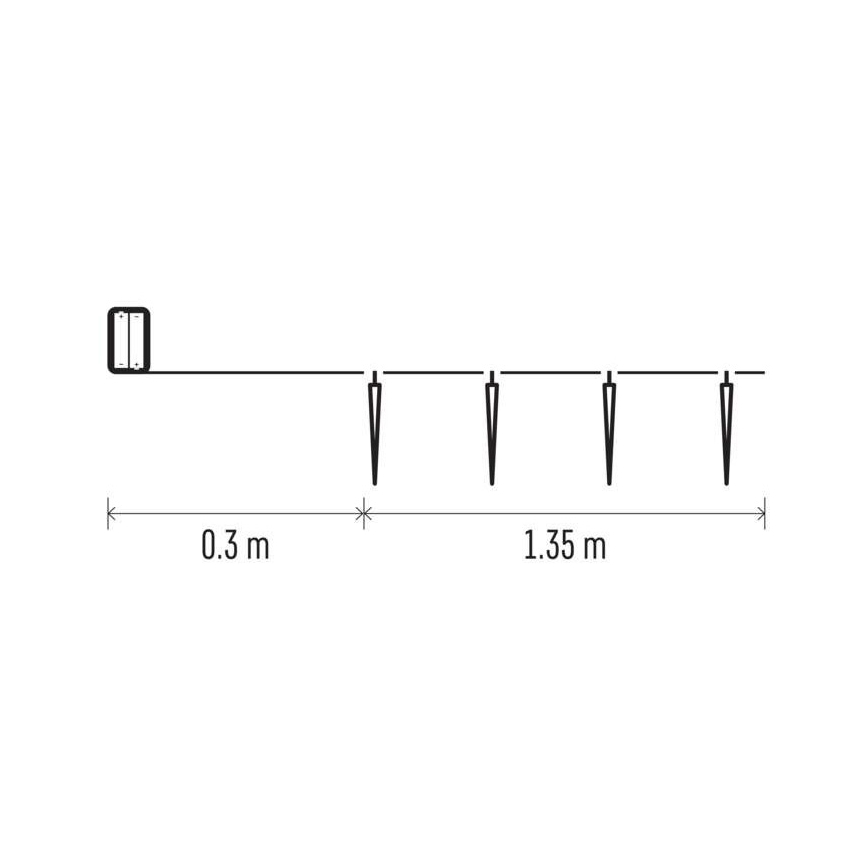 LED-slinga 10 LED / 2x AA, 1,65 m