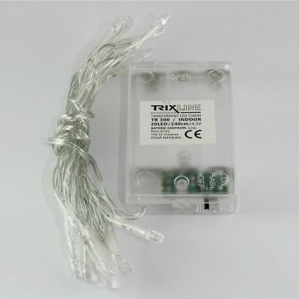 LED-slinga 20 LED, 2 funktioner, 2,4 m, kallvit