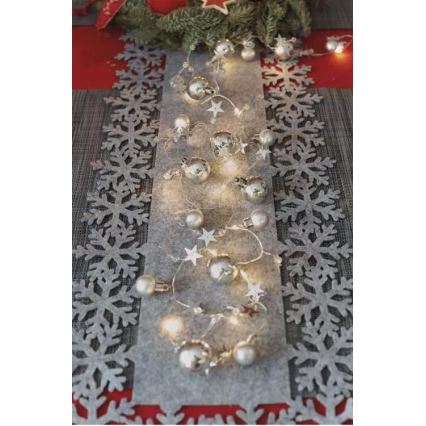 LED-slinga 20 LED, drivs av 2 x AA-batterier, 2,2 m, varmvit