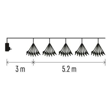 LED-slinga 300xLED/8,2m kallvit