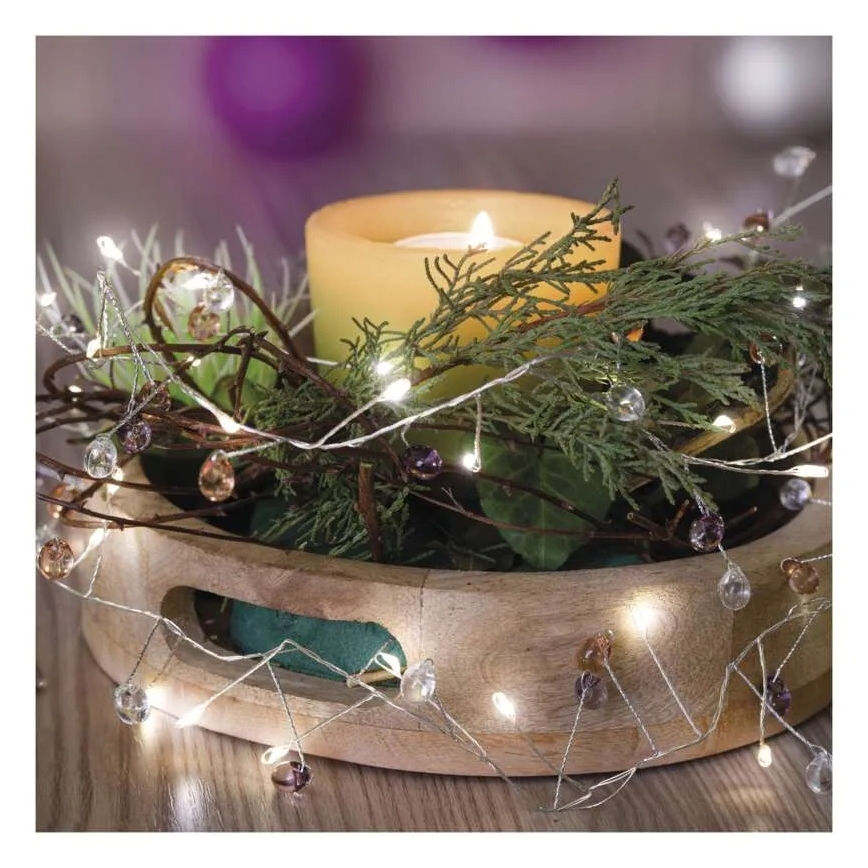 LED-slinga 40xLED/3xAA 1,5 m varmvit