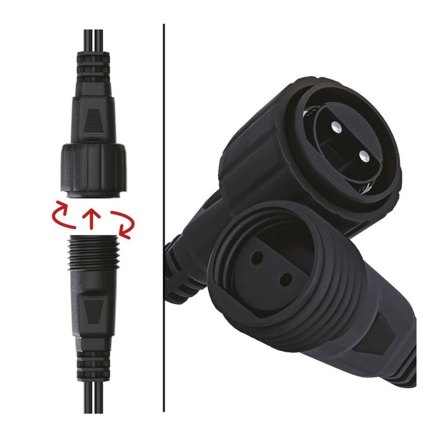 LED-slinga för utomhusbruk 100 LED/15 m IP44 varmvit