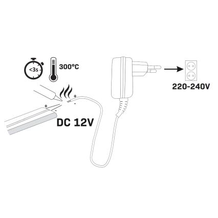 LED-slinga NEON 2 m LED/17W/12V IP65 blå