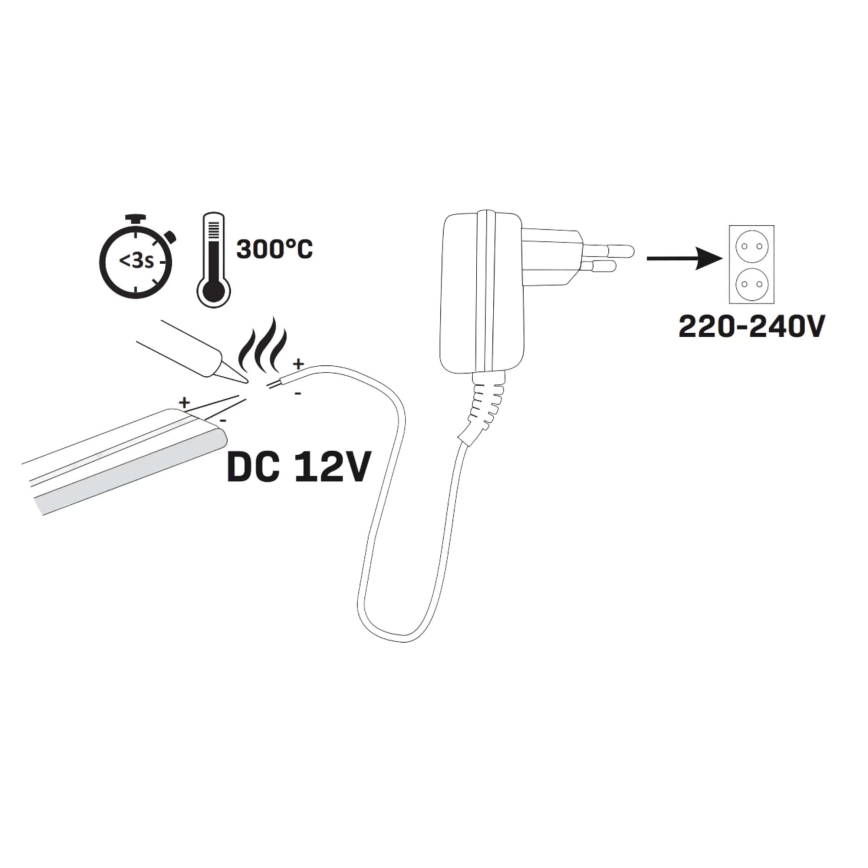 LED-slinga NEON 5 m LED/27W/12V IP65 orange