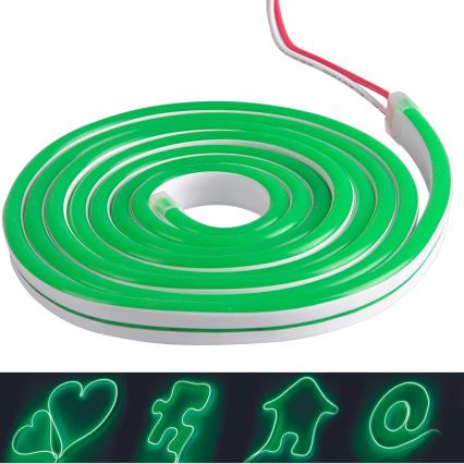 LED-remsa NEON 5m LED/30W/24V grön IP65
