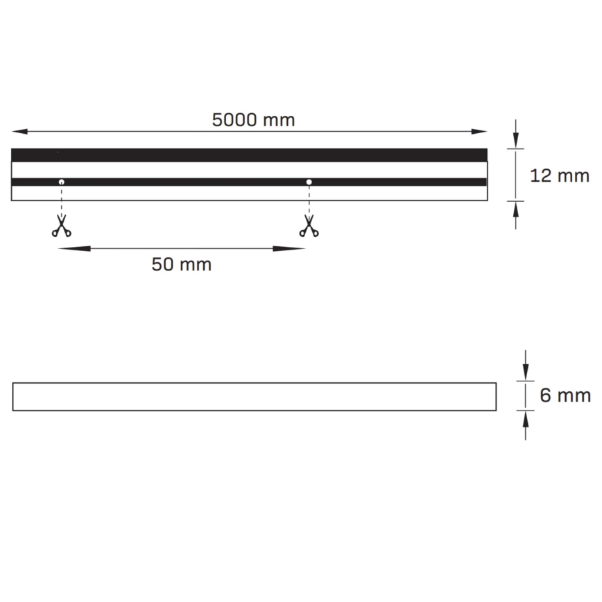 LED-remsa NEON 5m LED/30W/24V grön IP65