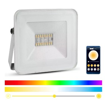 LED Smart Dimbar RGB strålkastare LED/20W/230V IP65 vit