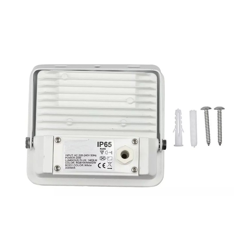 LED Smart Dimbar RGB strålkastare LED/20W/230V IP65 vit