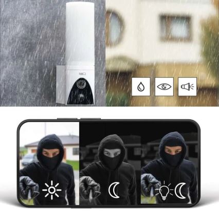 LED Smart utomhuskamera med belysning GoSmart LED/12W/230V IP65 Wi-Fi Tuya vit