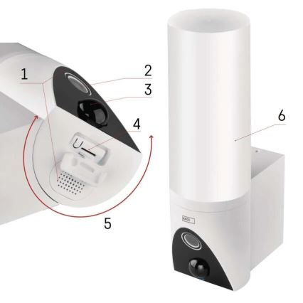 LED Smart utomhuskamera med belysning GoSmart LED/12W/230V IP65 Wi-Fi Tuya vit