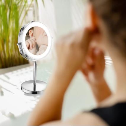 LED sminkspegel LED/3W/6V 4xAA IP44