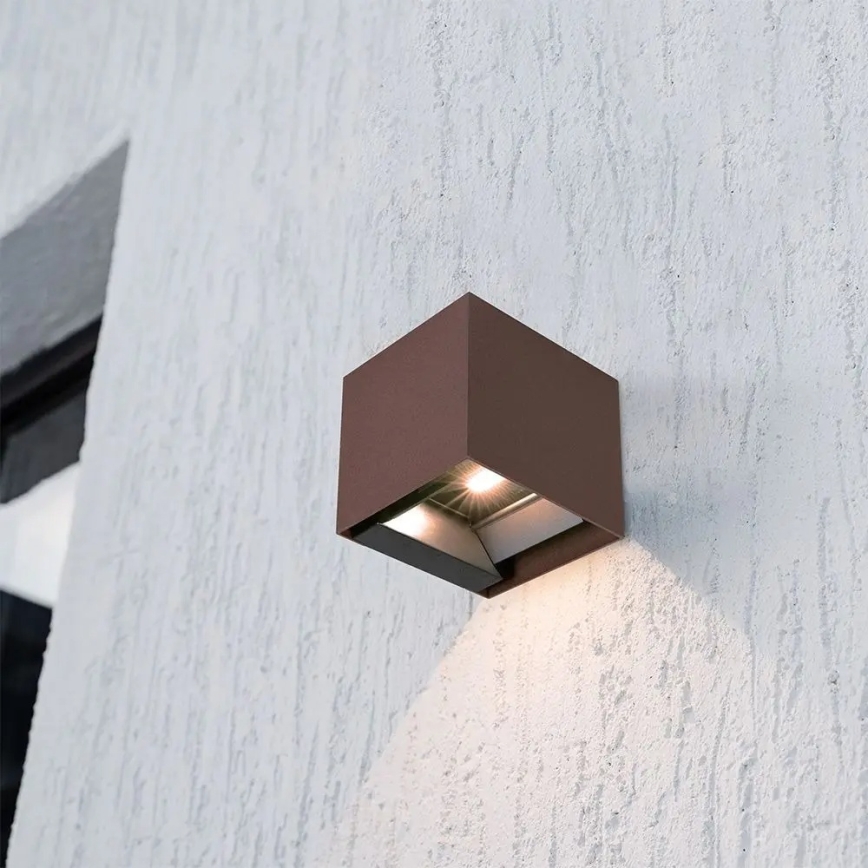 LED solcellsvägglampa med sensor LED/9W/3,7V 3000/4000/5000K IP65 2600 mAh brun