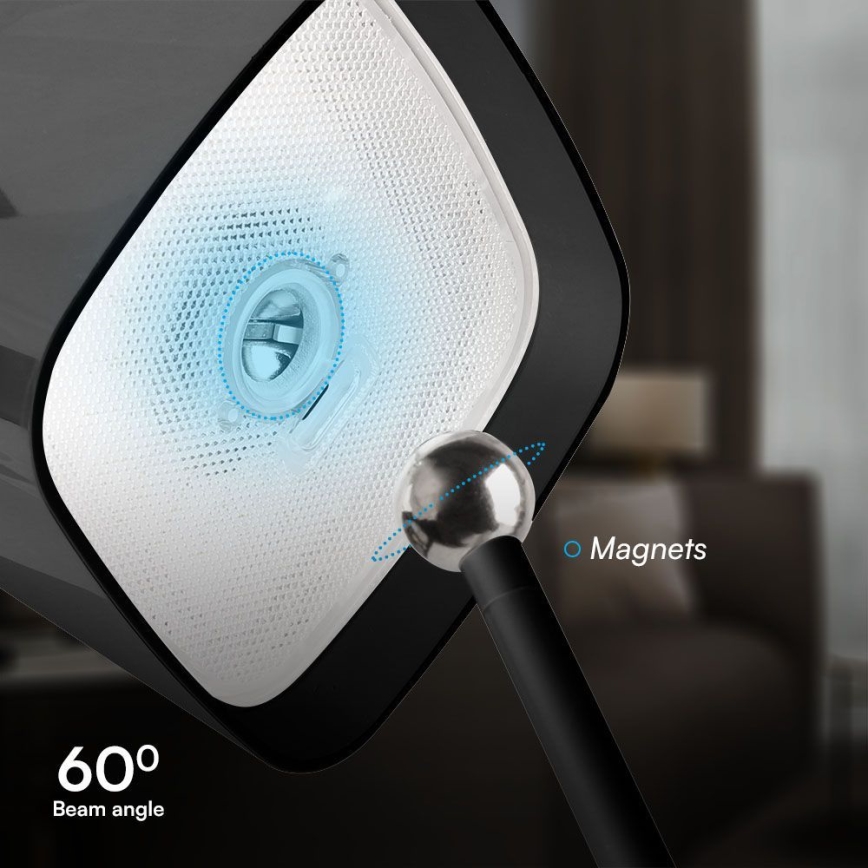 LED Solcellsladdningsbar dimbar magnetisk touchbordslampa LED/5W/5V 3000-6000K 3600 mAh IP65 svart