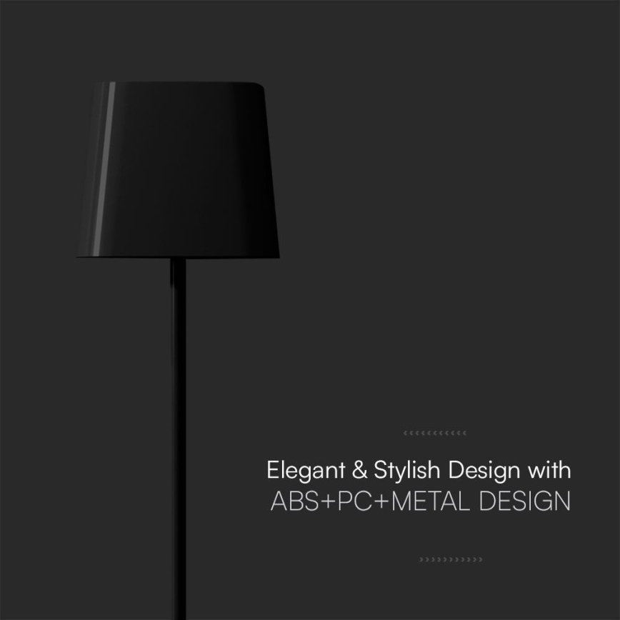 LED Solcellsladdningsbar dimbar magnetisk touchbordslampa LED/5W/5V 3000-6000K 3600 mAh IP65 svart