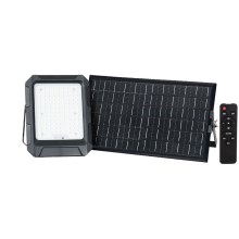 LED Solar strålkastare LED/15W/3,7V IP65 4000K svart + fjärrkontroll