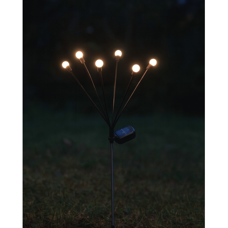 LED solarlampa 6xLED/1,2V 300 mAh IP44 svart