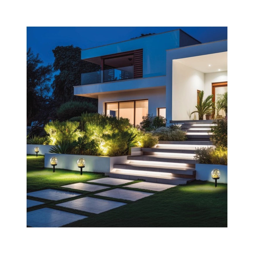 LED-solarlampa GLEAM LED/1,2V 3000K IP44 40 mAh klar/svart