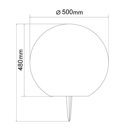 LED-solarlampa KULA LED/3,7 V 3000/4000/6500 K Ø 50 cm 2000 mAh IP65 vit