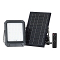 LED Solarlampa LED/10W/3,7V IP65 4000K 8000 mAh svart + fjärrkontroll