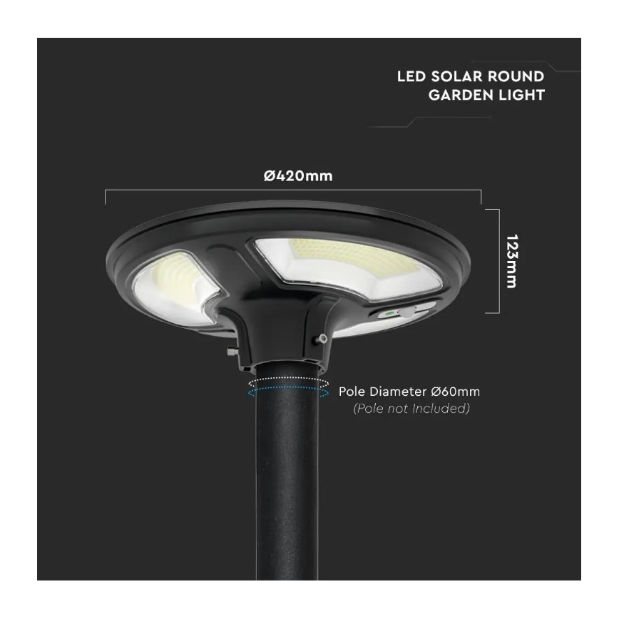 LED Solarlampa för utomhusbruk med sensor LED/10W/3,2V 6500K IP65 25000 mAh + fjärrkontroll