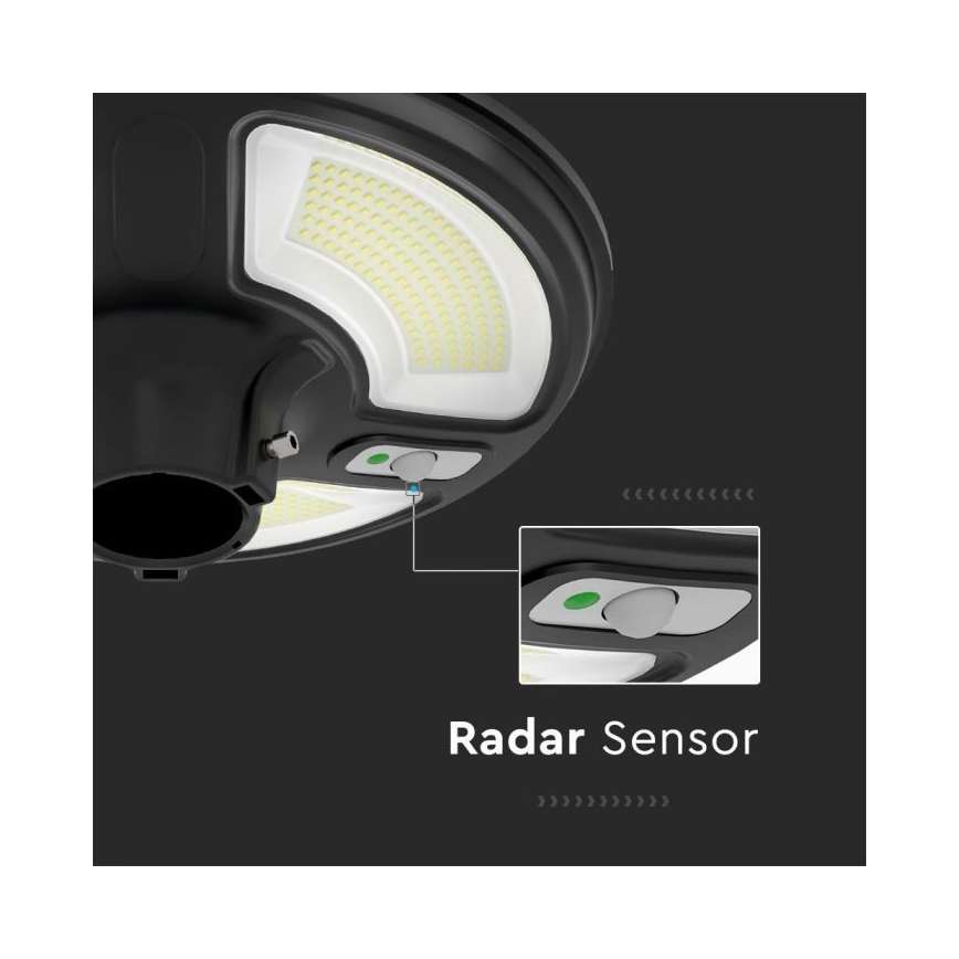 LED Solarlampa för utomhusbruk med sensor LED/10W/3,2V IP65 4000K 15000 mAh + fjärrkontroll