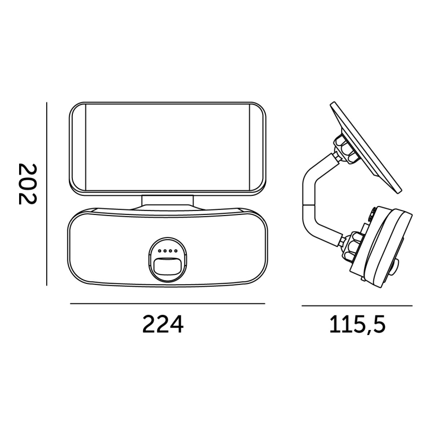 LED solcellsspot med sensor LED/13W/3,7V IP65 4000K 4000 mAh