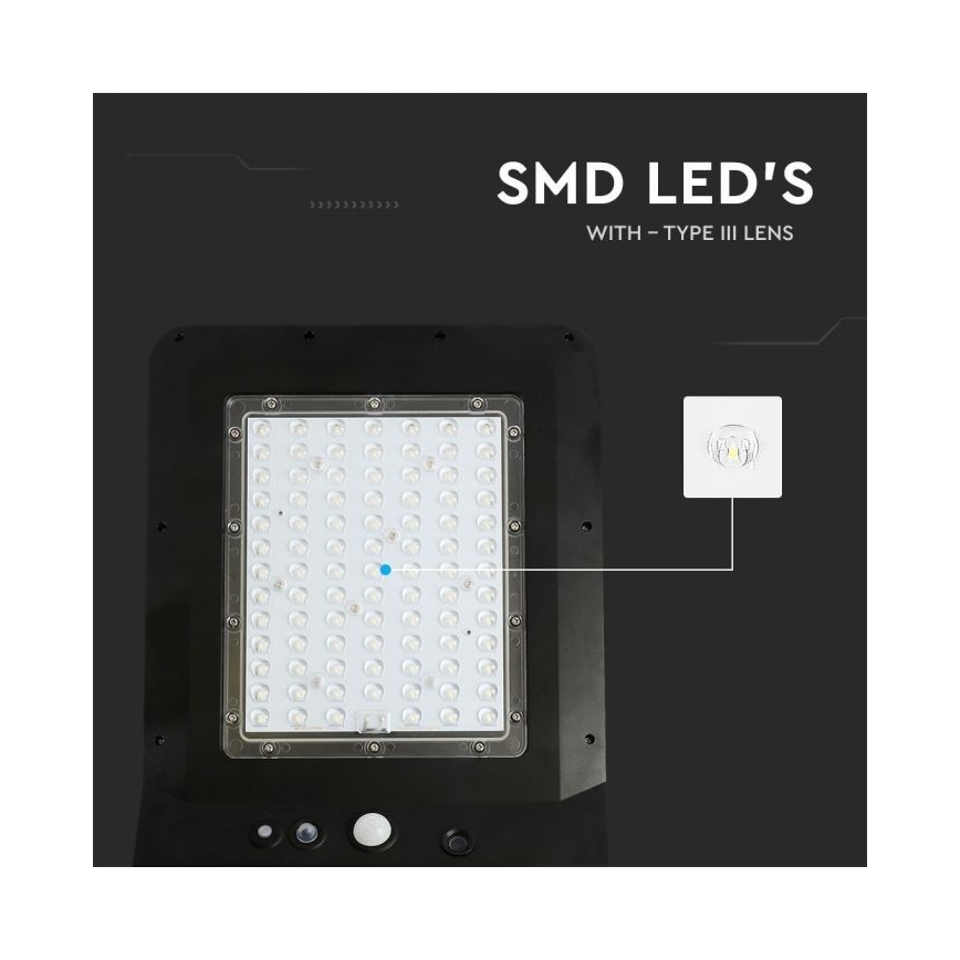 LED Solarlampa för utomhusbruk med sensor LED/40W/9,6V IP65 4000K + fjärrkontroll