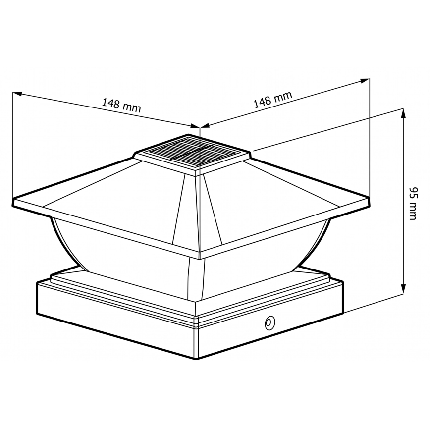 LED-solarlampa TOYA LED/4,5W/230V 3000/6500K 600 mAh IP44 svart