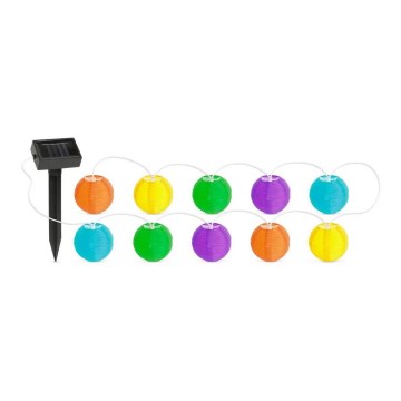 LED Solarljusslinga 10xLED/1,2V 3,7m 300mAh IP44 multicolor
