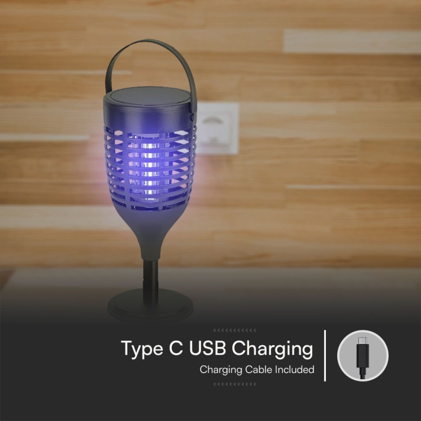 LED Solarmygdfångare 3-i-1 LED/1,3W/3,7V IP24 20 m² 2200 mAh