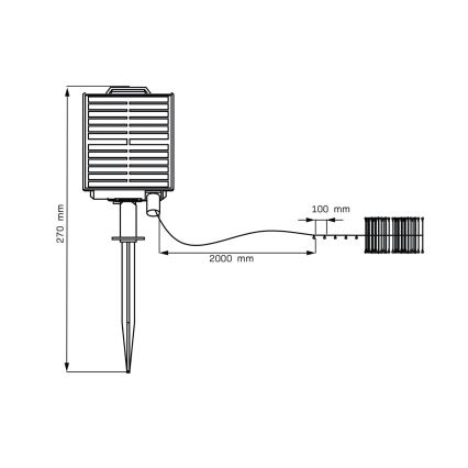 LED Solcell dekorativ slinga LED/3,7V 1800 mAh 10 m IP44 + fjärrkontroll