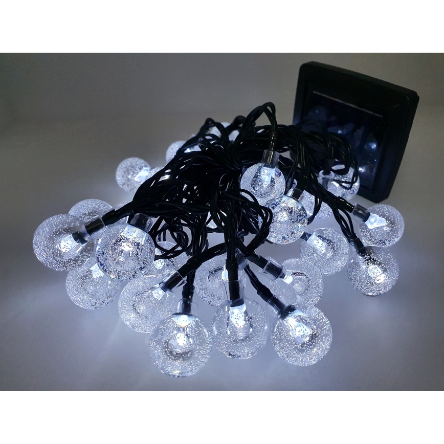 LED Solcell utomhus kedja 30xLED/1,2V 300 mAh 6,5 m IP44