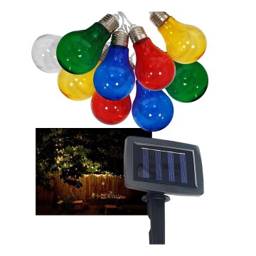 LED Solcell utomhuskedja 10xLED/1,2V 300 mAh 2,2 m IP44 multicolor