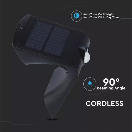 LED solcell väggbelysning med sensor LED/1.5W/3,7V IP65 1200 mAh