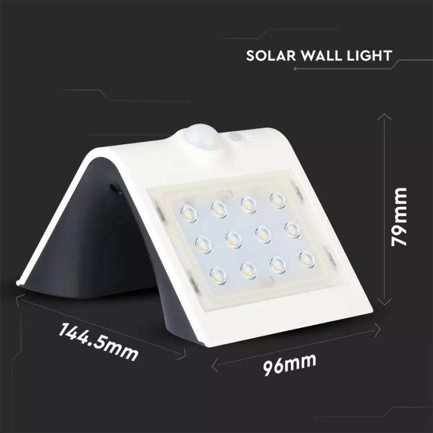 LED solcell väggbelysning med sensor LED/1.5W/3,7V IP65 1200 mAh