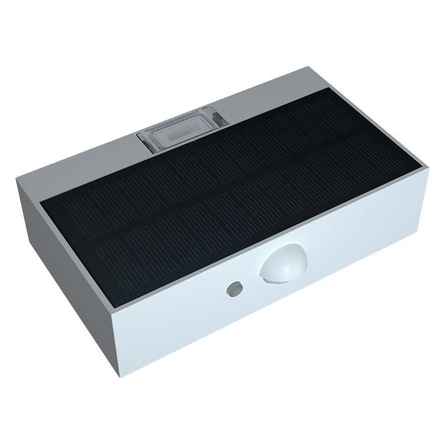 LED solcell väggbelysning med sensor LED/3W/3,7V 3000K/4000K IP65 vit