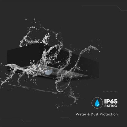 LED solcell väggbelysning med sensor LED/6W/3,7V IP65 4000K 3000 mAh svart