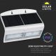 LED Solcell väggbelysning med sensor LED/7W/3,7V 4000K IP65 vit