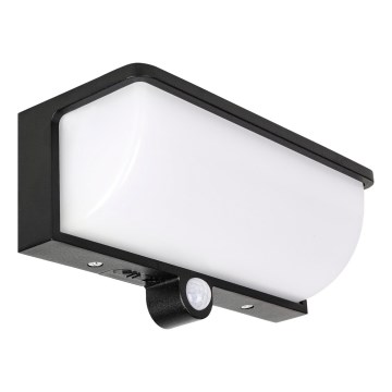 LED-solcells-vägglampa med rörelse- och skymningssensor LED/3W/3,7V IP54 1500 mAh svart