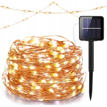 LED solcellsdriven dekorationsslinga 100x LED/1,2 V 800 mAh 7 m IP44 svart