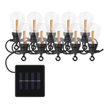 LED-solcellsdriven dekorationsslinga 10xLED/0,6W/1,2V 4,5m IP44 800 mAh