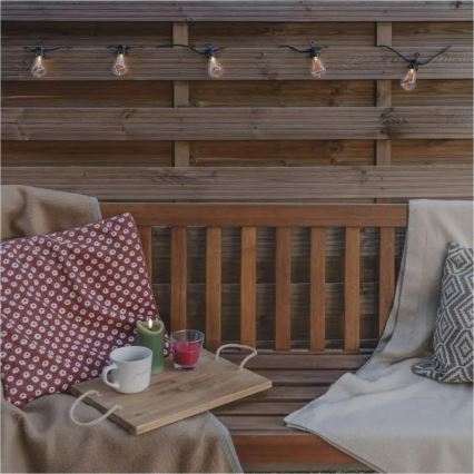 LED-solcellsdriven dekorationsslinga 10xLED/0,6W/1,2V 4,5m IP44 800 mAh